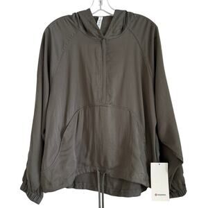 NWT Lululemon City Stroll Hoodie Half Zip, Grey Sage Olive, Women’s Size 8